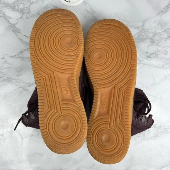 Nike SF Air Force 1 Sneakers Size 9 Burgundy Leather - Picture 8 of 9